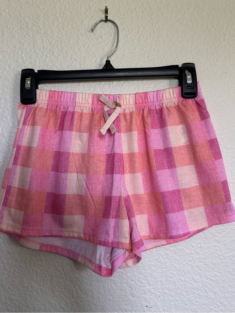 Wonder Nation Girls Pink Plaid Sleep Lounge PJ Shorts L